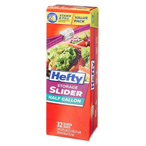 Hefty Storage Half Gallon Slider Bags 32 Count Hefty Storage Half Gallon Slider Bags 32 Count