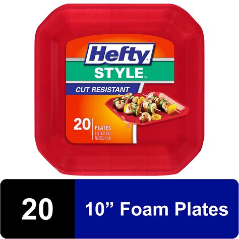Hefty Style Large Square Foam Party Plates 20 Count Walmart Com