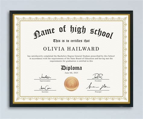 High School Diplomas Printable