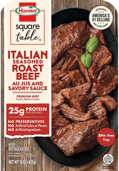 Hormel Square Table Italian Seasoned Roast Beef Au Jus Savory Sauce Review