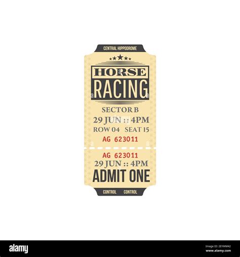 Horse Racing Ticket Vector Templates Of Equestrian Sport Competition Hippodrome Event Admit One Cards With Race Horse Animals Jockey Riders And Raci Stock Vector Image Art Alamy