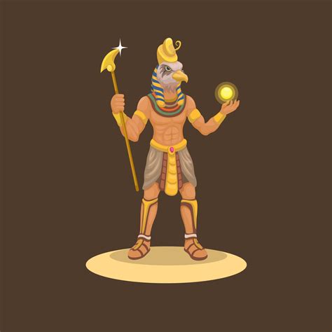 Horus God Egypt Mythological Figure Character Illustration Vector 7688707 Vector Art At Vecteezy