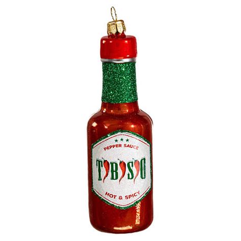 Hot Sauce Bottle Glass Ornament
