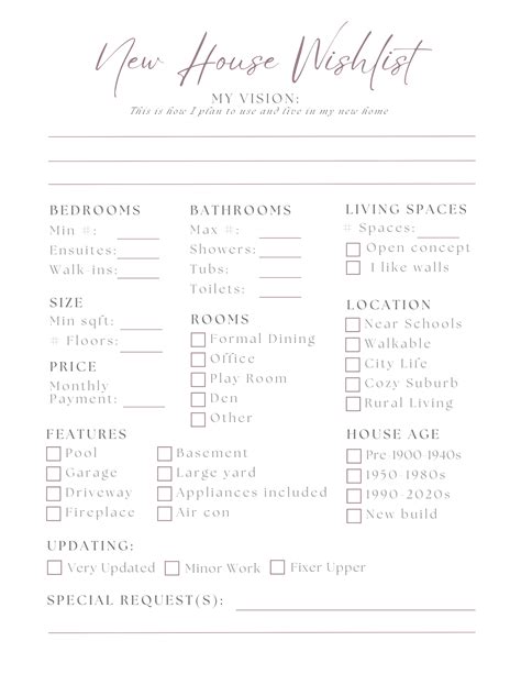 House Hunting Checklist Amp Notes Downloadables Julia En Route