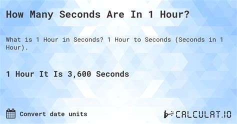 Simple Truth: How Many Seconds Are in an Hour Revealed