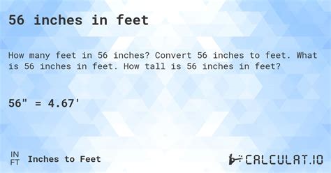 How Tall Is 56 Inches Converted to Feet?