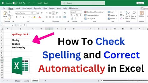 How To Check Spelling And Correct Automatically In Excel How To