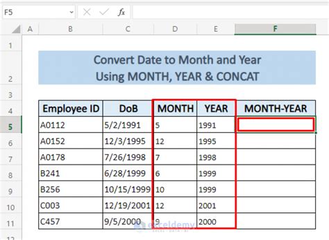 How To Convert Date To Month And Year In Excel 4 Ways Exceldemy