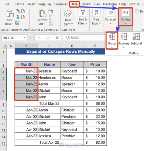 How To Expand Or Collapse Rows With The Plus Sign In Excel 4 Easy Methods