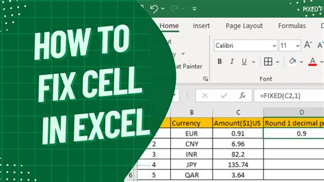 How To Fix Cells In Excel
