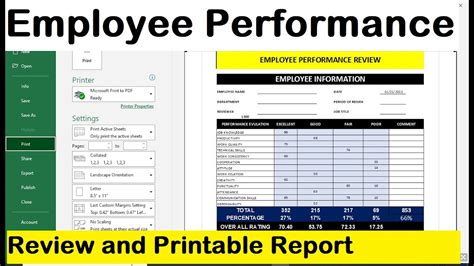 How To Make Employee Performance Report Template Excel Youtube