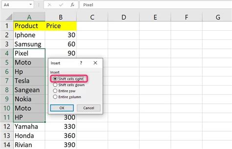 How To Move Cells In Excel To The Right Easy Guide Excel Wizard