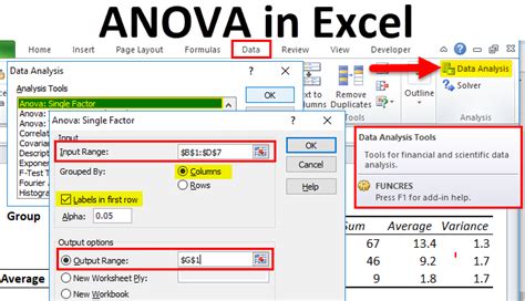 How To Perform A One Way Anova In Excel