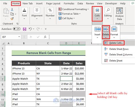 How To Remove Blank Cells From A Range In Excel 9 Methods