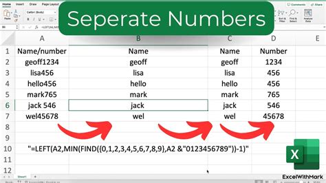 How To Separate Numbers From Text In Excel Step By Step