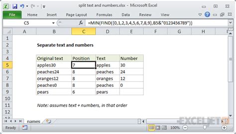 How To Separate The Text And Number In Excel
