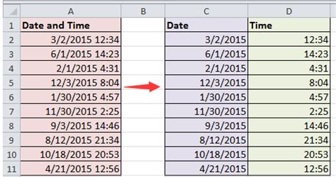 How To Split Date And Time From A Cell To Two Separated Cells In Excel