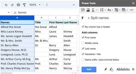 How To Split First And Last Names In Google Sheets
