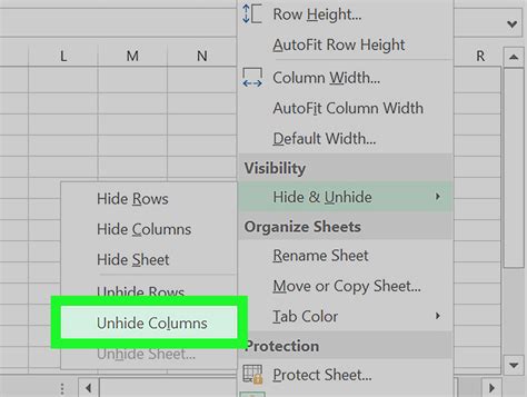 How To Unhide The First Column Or Row In Excel Worksheets
