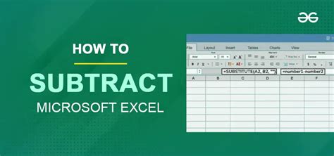 How To Use The Subtract Function In Excel Geeksforgeeks
