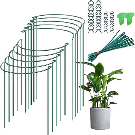 Humbgo Metal Half Round Plant Supports For Garden 10 Pcs 25X40cm Tall
