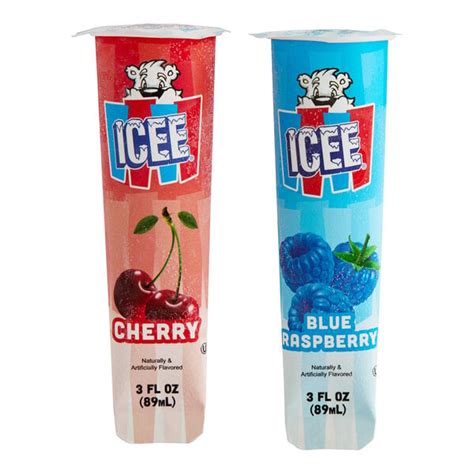 Icee Cherry And Blue Raspberry Freeze Tube Variety Pack 3 Fl Oz 30 Case