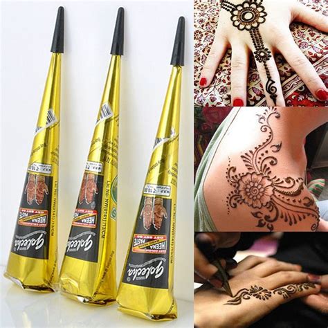 Indian Henna Tattoo Paste Cone Body Paint Temporary Tattoo For Women