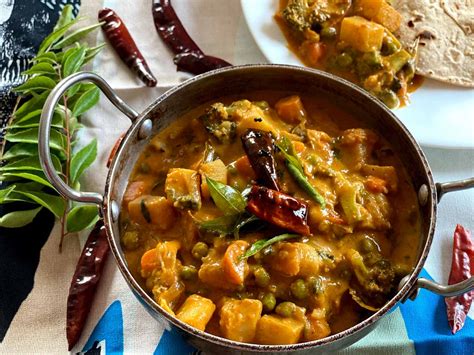 Indian Mixed Vegetable Curry With Coconut Milk Recipe