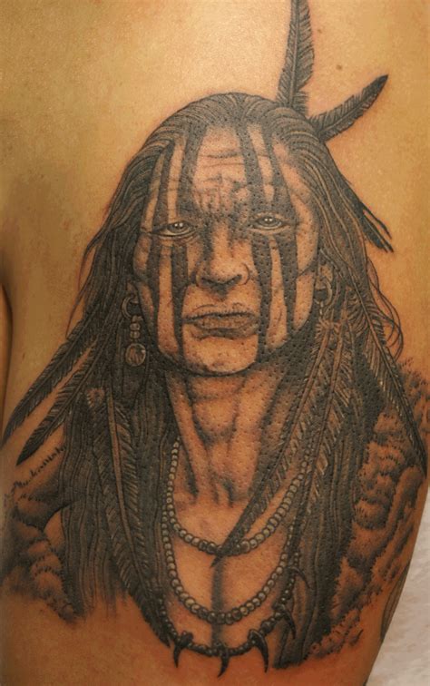 Indian Warrior Face Tattoo