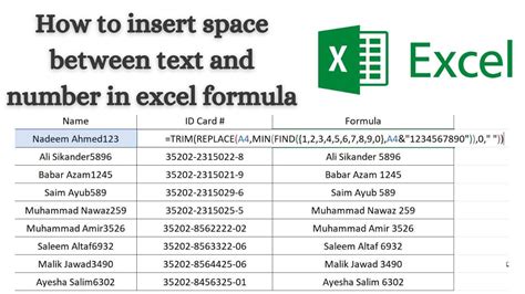 Insert Space Between Text And Number In Excel Youtube Insert Space Between Text And Number In Excel Youtube