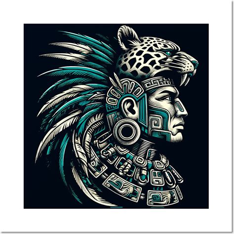 Jaguar Aztec Warrior Wall And Art Print Mayan Art Aztec Art Aztec