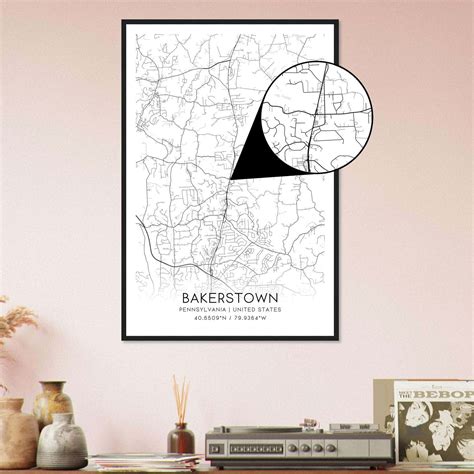 Jenkintown Pennsylvania Map Poster Modern Home Decor Wall Art Print Custom Maps Posters