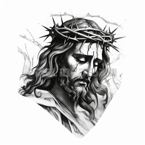 Jesus Christ Tattoo Design Detailed High Resolution Digital Art On