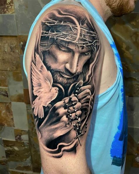 Jesus Shoulder Tattoos For Men
