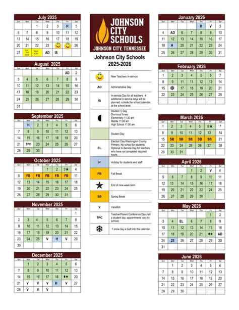 Johnson City Schools Tn Calendar 25 26 Revised Pdf Educounty