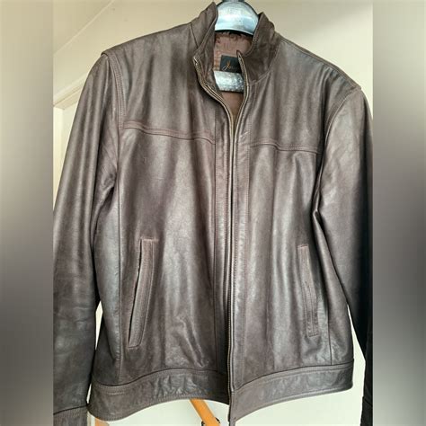 Jos Bank Brown Leather Jacket Worn A Handful Of Time Gem