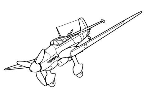 Junkers Ju 87 Dive Bomber Germany Coloring Page Free And Printable