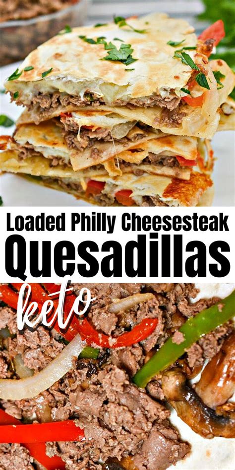 Keto Loaded Philly Cheesesteak Quesadillas