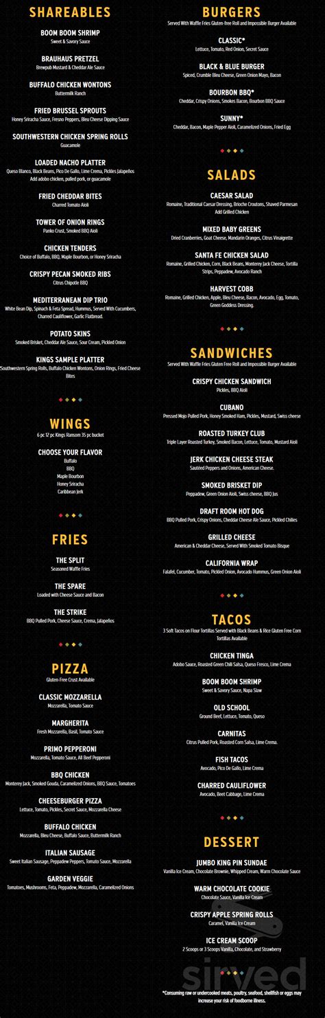 Kings Dining Amp Entertainment Rosemont Menu Prices Amp Restaurant