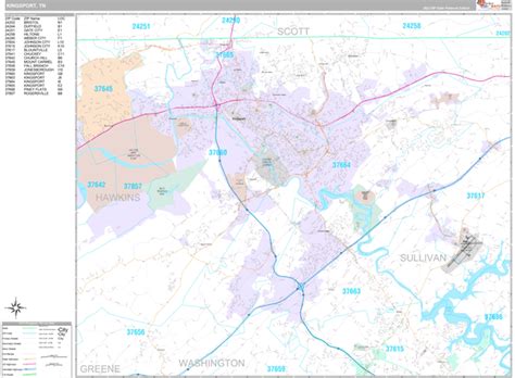 Kingsport Tn Zip Code Map Premium Marketmaps