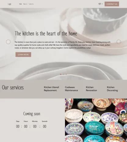 Kitchen Supply Store Website Templates