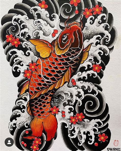 Koi Fish Tattoo On Back Tattoo Style Trends