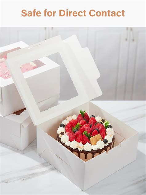 Kootek Cake Boxes With Window 24Pcs 10X10x5 Inches Bakery Boxes Pastry