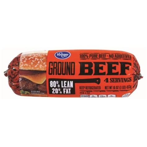 Kroger 80 20 Ground Beef Tray 1 Lb 1 Lb Ralphs