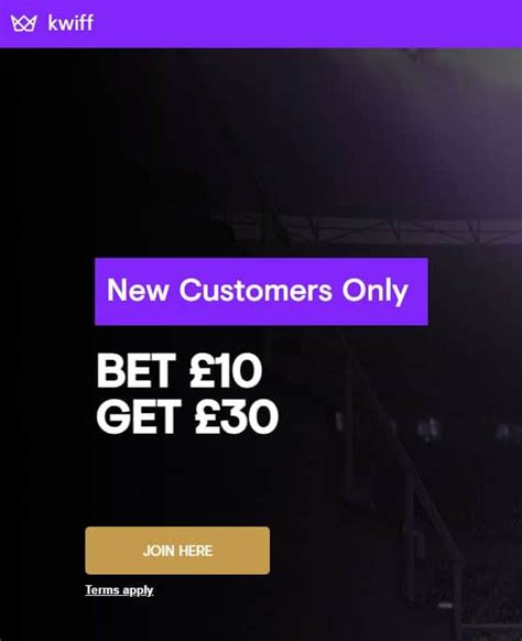 Kwiff Sign Up Offer Bet 10 Get 30 Surprise Bet
