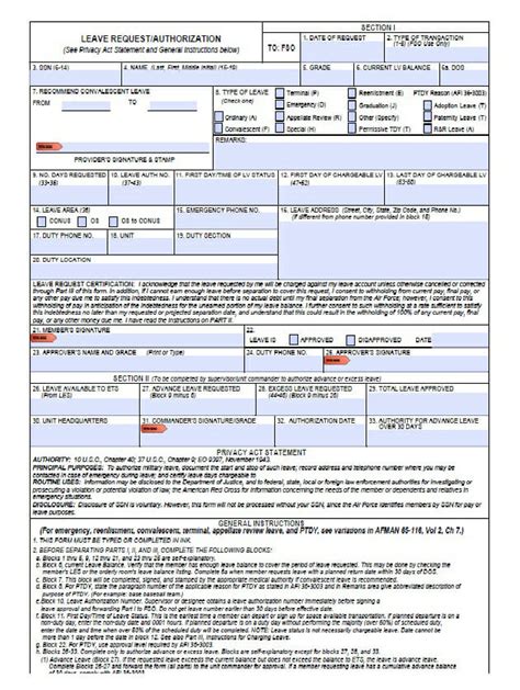 Learn How To Fill The Af Form 988 Leave Request Authorization