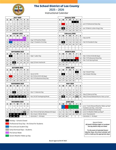 Lee County Fl 26 27 Calendar Updated Pdf Educounty