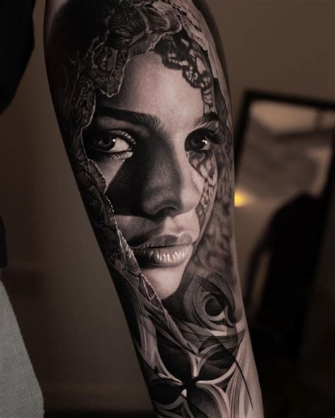 Leg Tattoo Ideas Men Realistic Portrait Tattoos