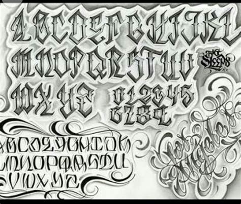Lettering Chicano Tattoo Designs