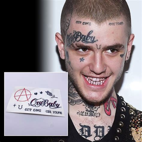 Lil Peep Temporary Face Tattoo Set 8 Tattoos Tattoo Cosplay
